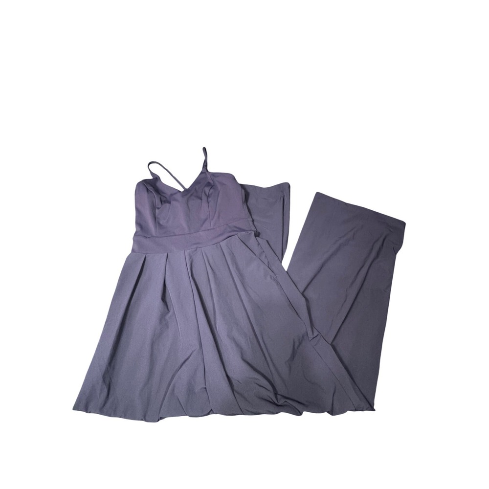 Halara Breezeful Jumpsuit‎ Petite XS Navy V Neck Wide Leg Athleisure - Picture 3 of 5